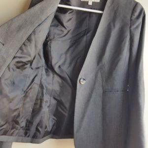Jones NY Suit Top Grey 2p One Button Close Blazer
